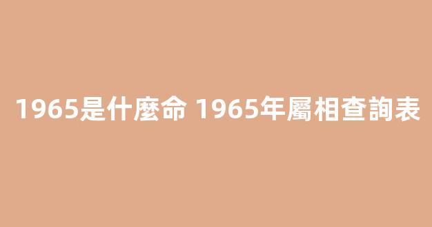 1965是什麼命 1965年屬相查詢表